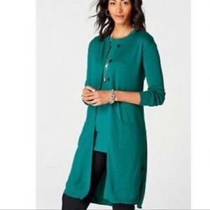 Teal Longline Cardigan